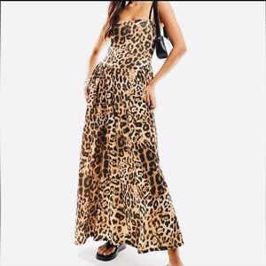 ASOS Leopard Print Maxi Dress - Basque Waist